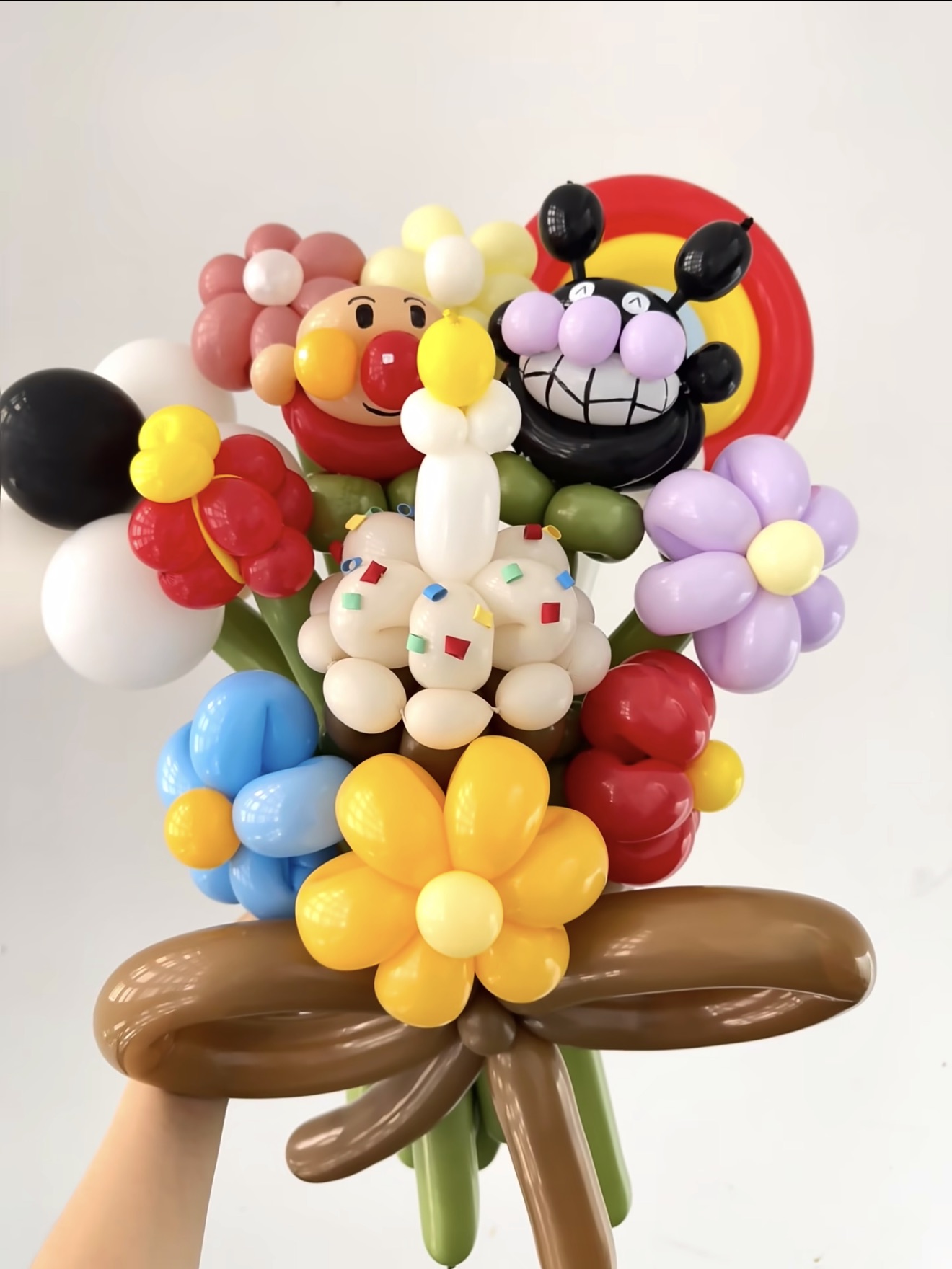 Cartoon flower bouquet colorful