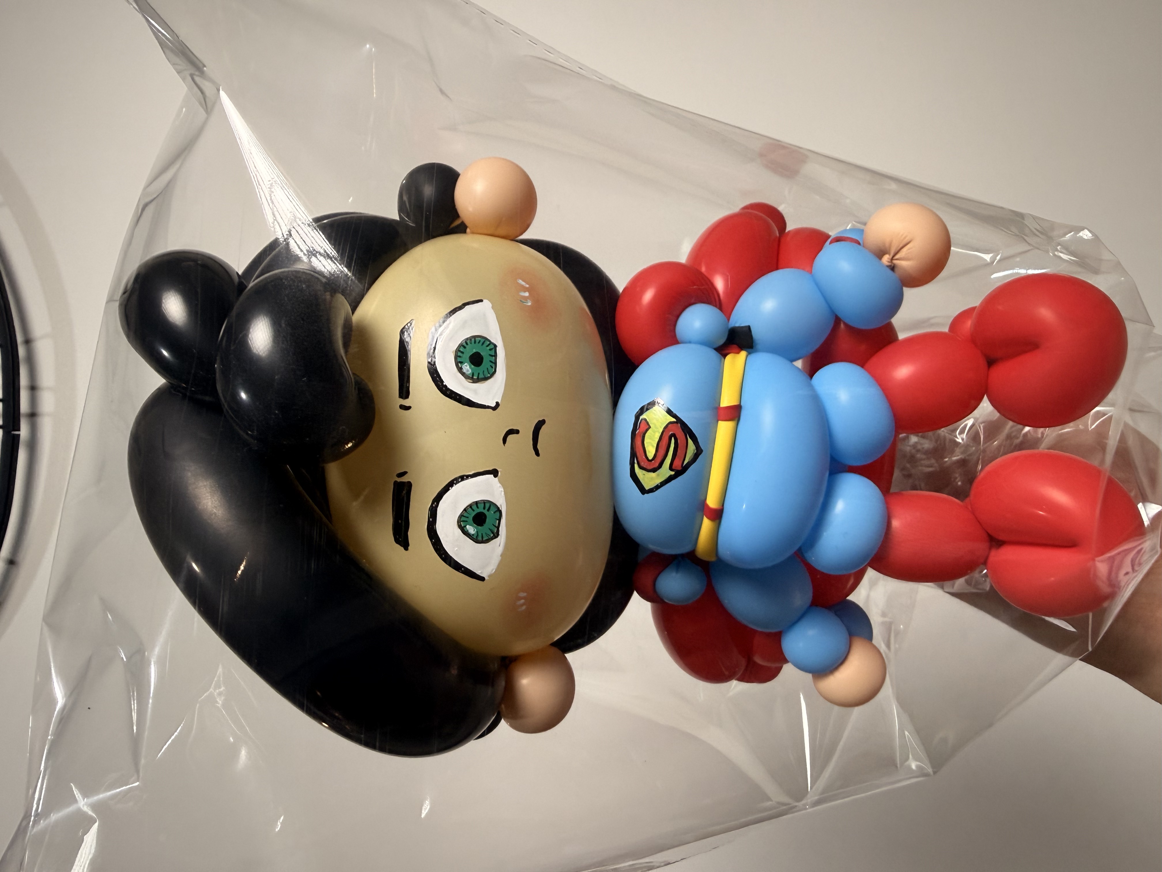 Supermat superhero balloon sculpture