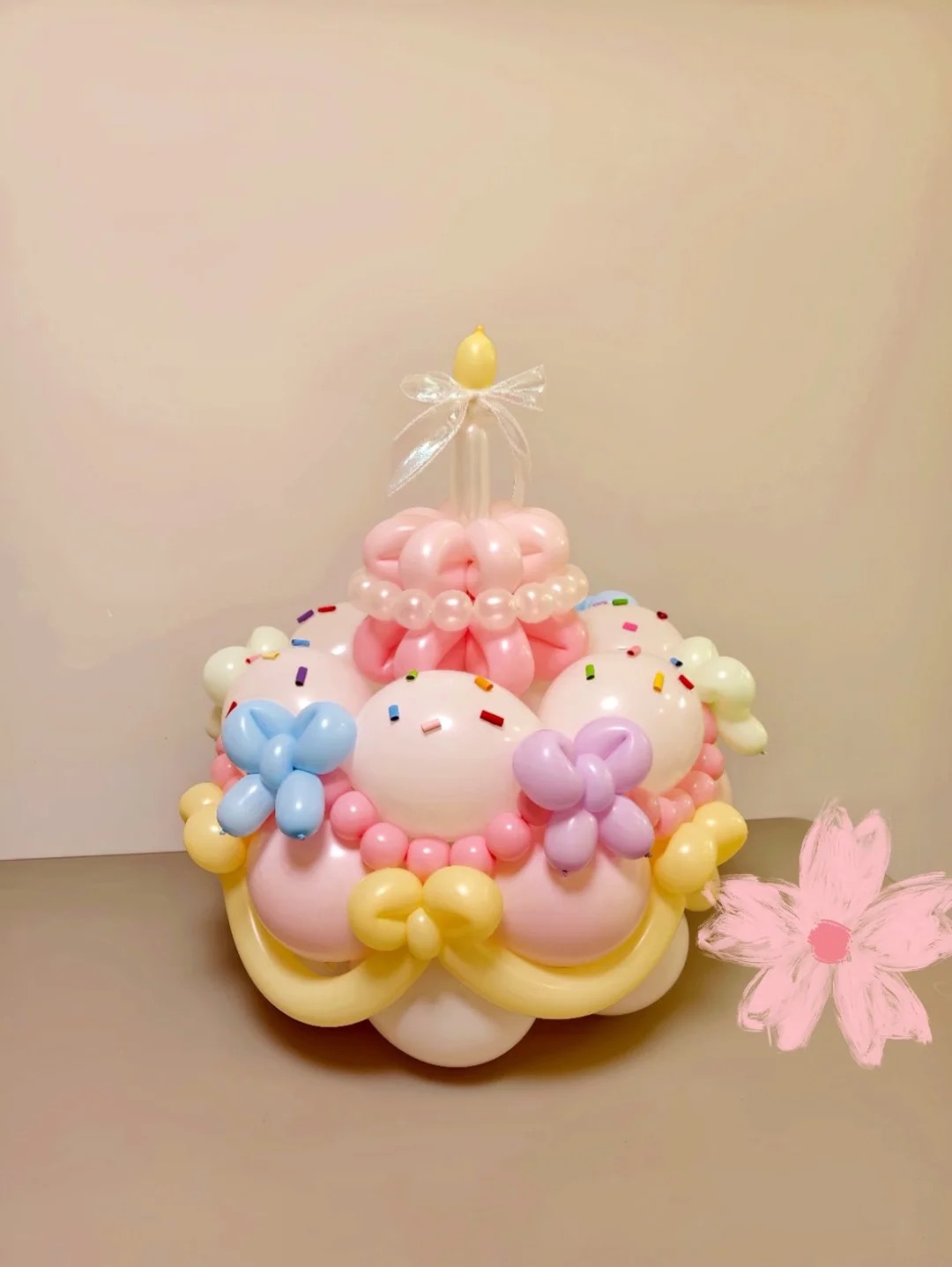 Pastel balloon cake mini decoration